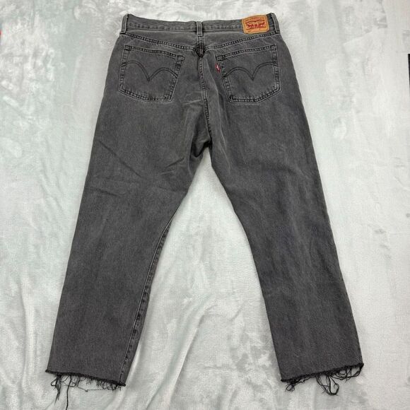 Levis 501XX Jeans Mens 32x26 Faded Black 5 Pocket Button Fly Distressed Frayed - Picture 8 of 16